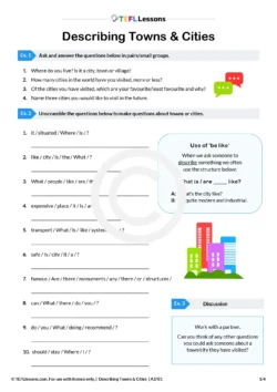 describing places ESL worksheet