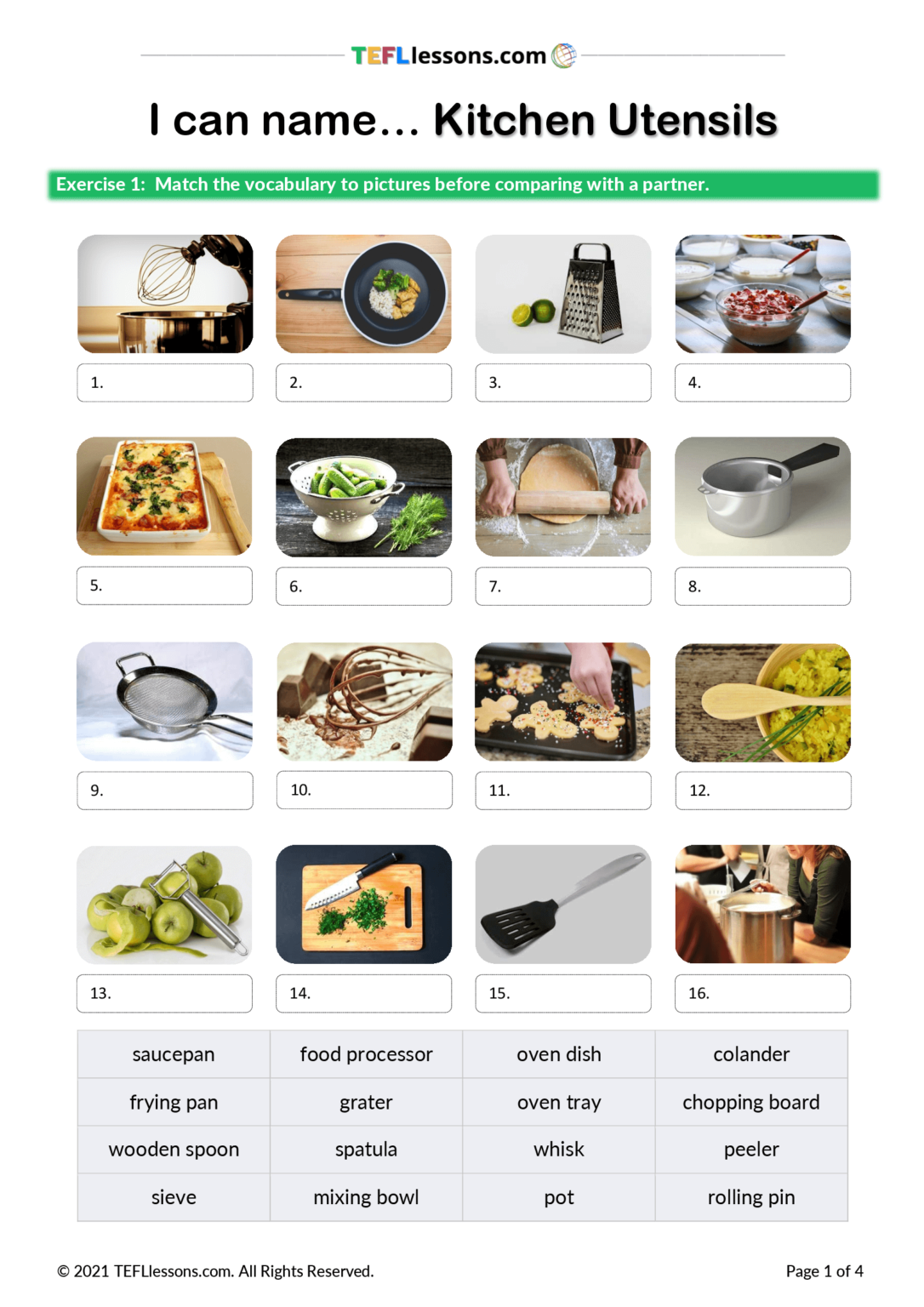 Cooking Verbs | Vocabulary & Speaking - TEFL Lessons - Tefllessons.com ...