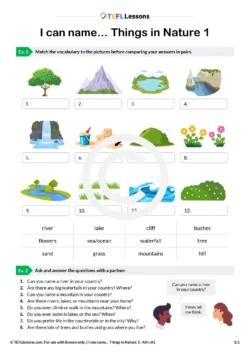 nature vocabulary esl