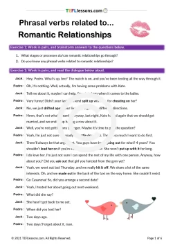 Romance Phrasal Verbs | ESL Lesson Plans