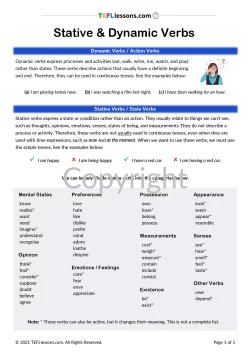 Stative and Active Verbs