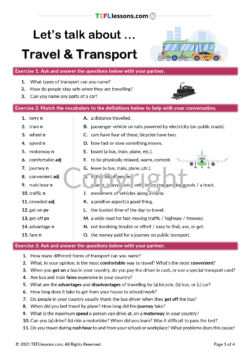 Speaking about Travel & Transport