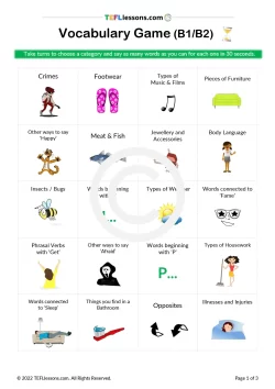 Vocabulary Game (B1/B2) | ESL Resources