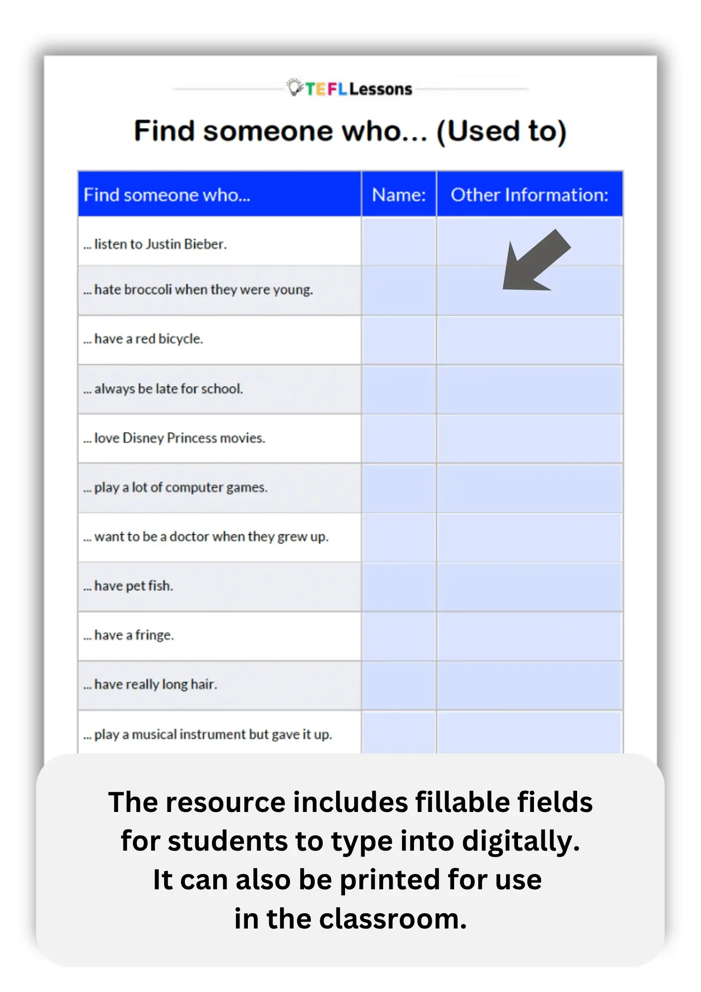 'Used to' Speaking Task - Image 2