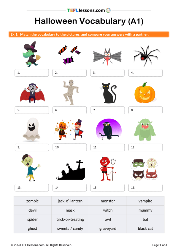 Halloween Vocabulary A1