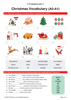 Christmas Vocabulary A0/A1