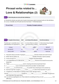love phrasal verbs practice ESL worksheet