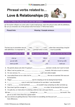 Love and Relationships Phrasal Verbs 2 | ESL Resources