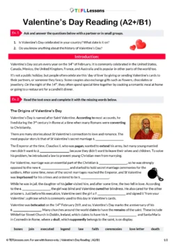 Valentine's Day Reading (A2+/B1)