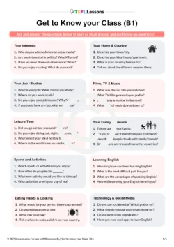 B1 Speaking Questions