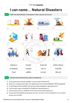 natural disasters esl lesson