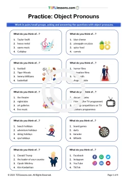Object Pronouns Practice | TESOL Resources