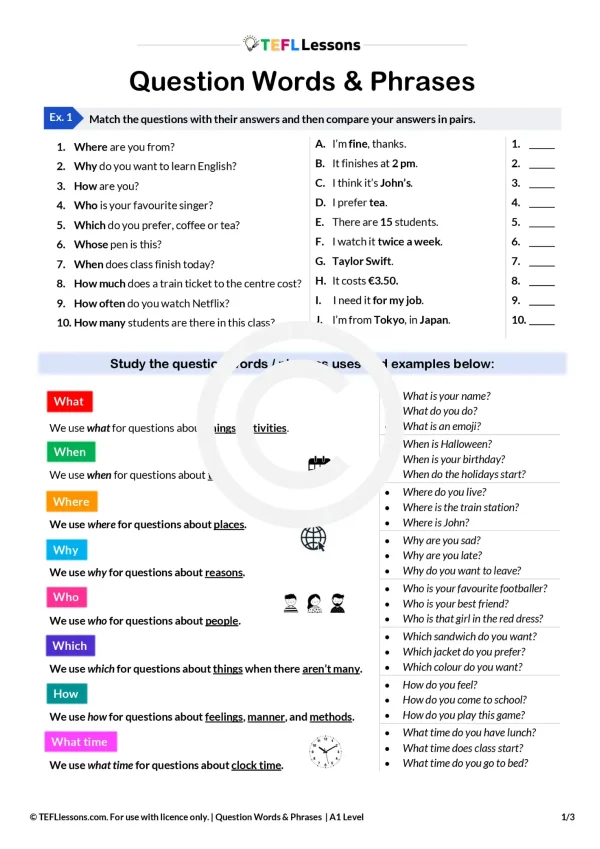Question Words & Phrases