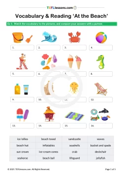 Beach Vocabulary and Reading | ESL Resources