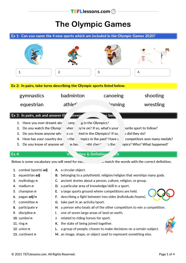 The Olympic Games | ESL Reading Lesson