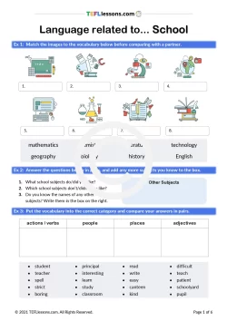 School Vocabulary | ESL Resources