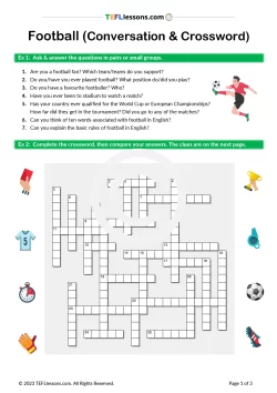 Football Conversation & Crossword | ESL Resources