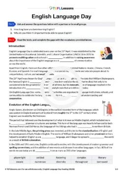 english language day esl lesson