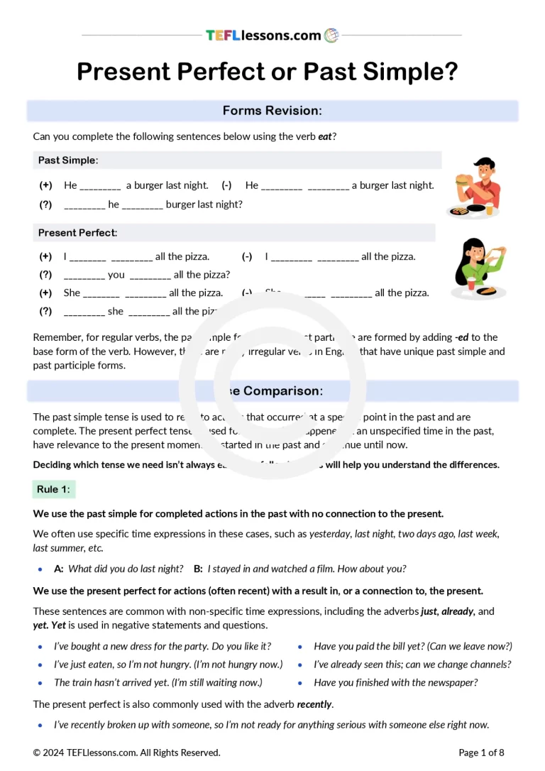 Present Perfect or Past Simple? - ESL Materials