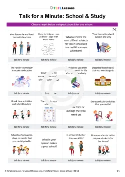 ESL school speaking activity