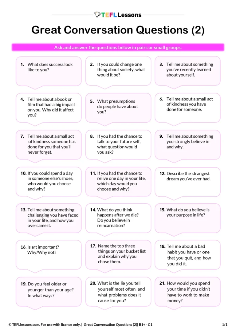 ESL conversation questions