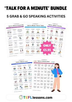 Talk for a Minute Activities Bundle | ESL Speaking Resources