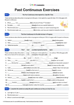 past continuous exercises