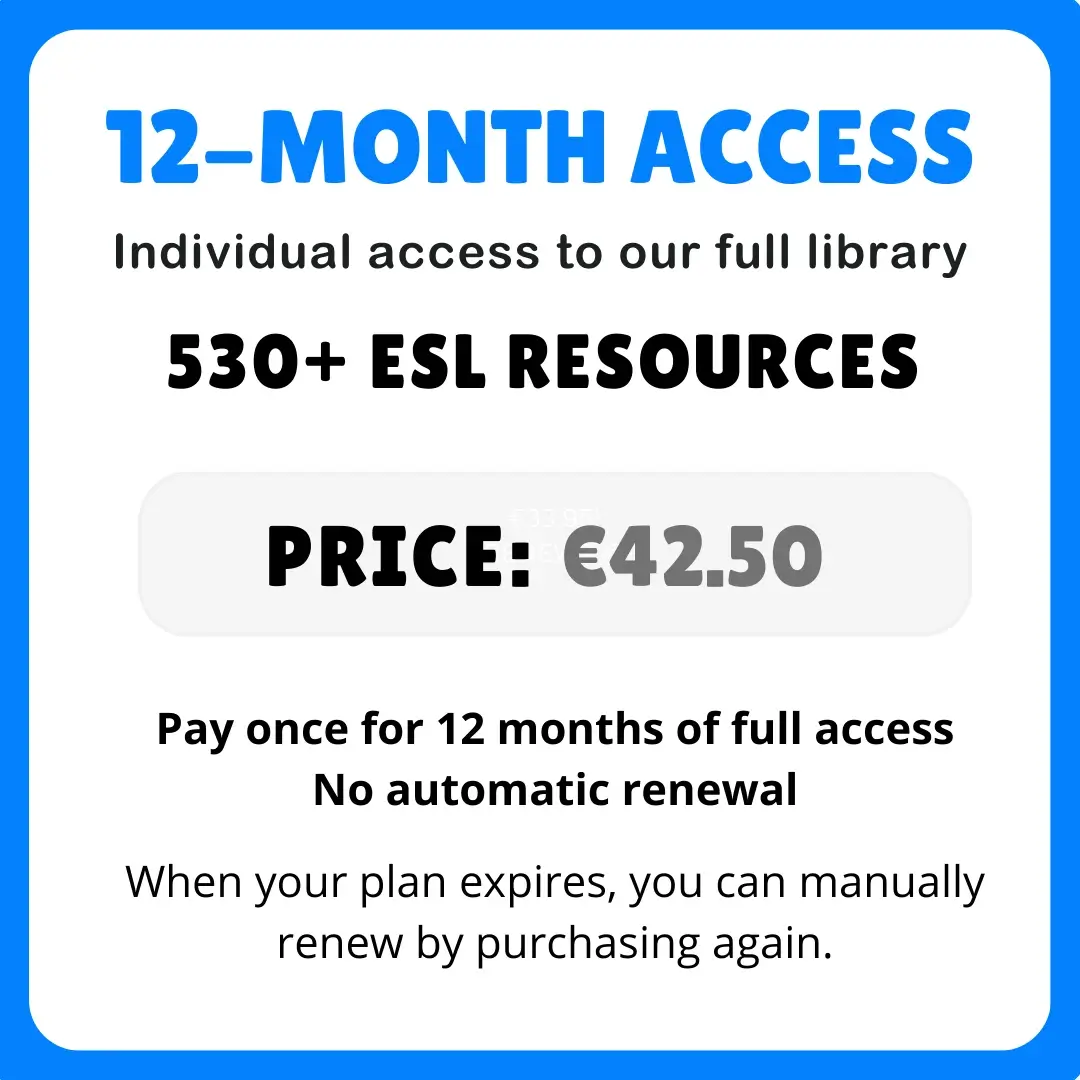 TEFLlessons.com - 12-month access to all our ESL materials