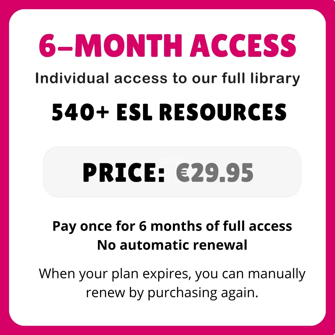 TEFLlessons.com - 6-month access to all our ESL materials
