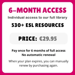 TEFLlessons.com - 6-month access to all our ESL materials