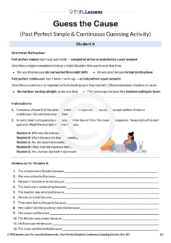 past perfect simple vs past perfect continuous game ESL worksheet