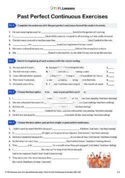 past perfect continuous exercises