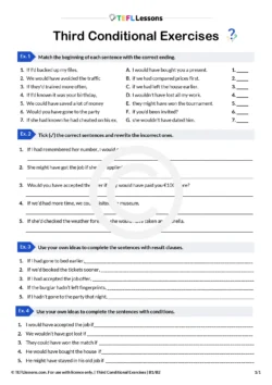 third conditional exercises