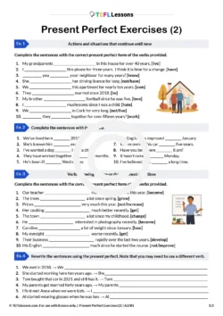 Present Perfect Exercises 2