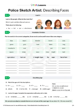 Describing Faces Worksheet