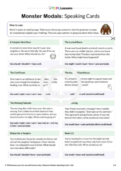 Monster Modals: Speaking Activity